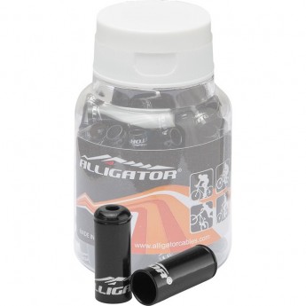 Наконечник LY-HPA56BB оболочки троса тормоза, 6х15мм, алюминиевый чёрный, банка 150 шт.