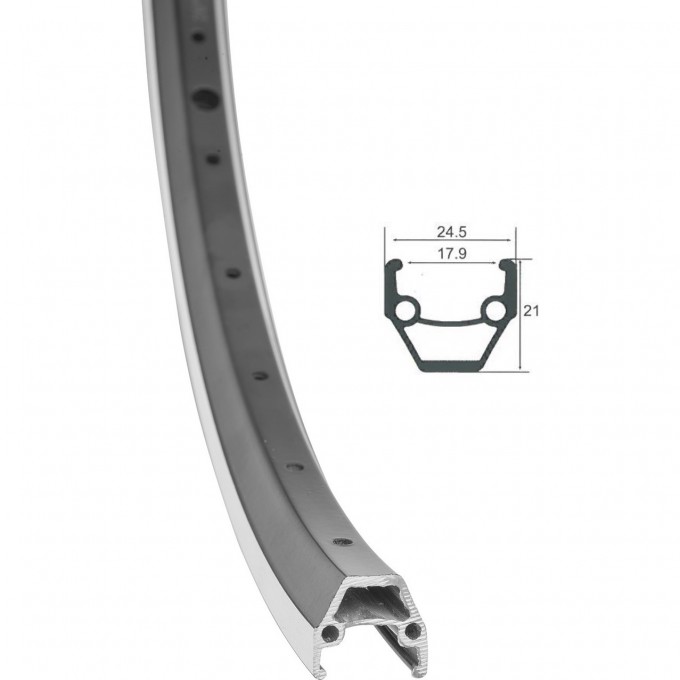 Обод 26" HLQC-02AB 14Gх32Н двойной фрезерованный, черный 330137