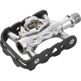 Педали FP-101S (ZP-101Z) Feimin контактные односторонние ось 9/16", алюминий/сталь, серебристыe