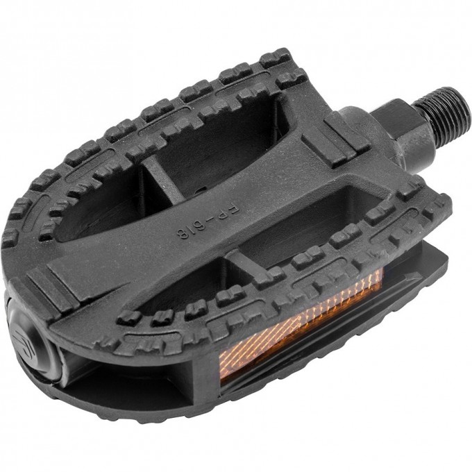 Педали FP-618, ось 1/2" со светоотражателями, пластиковые чёрные 360017