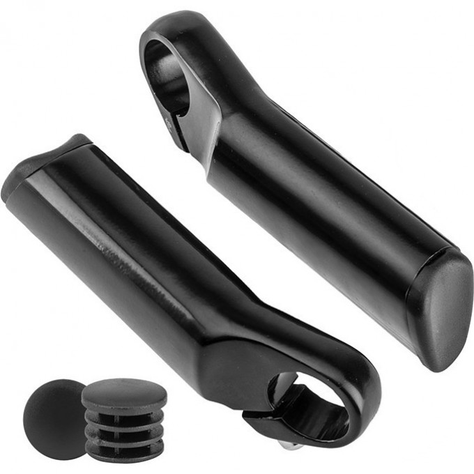 Рога на руль KWL-23, алюминиевые черные 440041