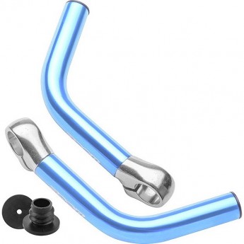 Рога на руль MT-C04A Zoom, алюминиевые, голубые