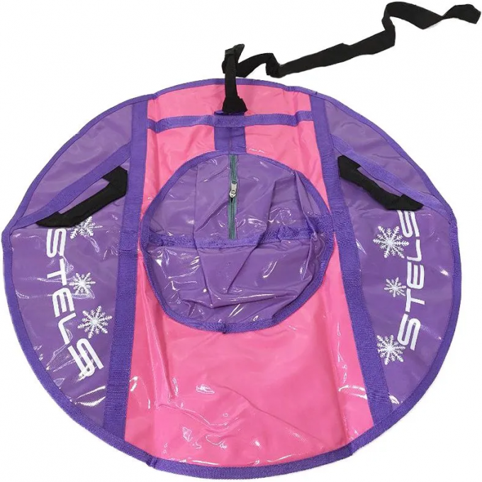 Санки надувные (тюбинг) STELS 80 см тент без камеры СН040, серый/фиолетовый-розовый 2007000073124