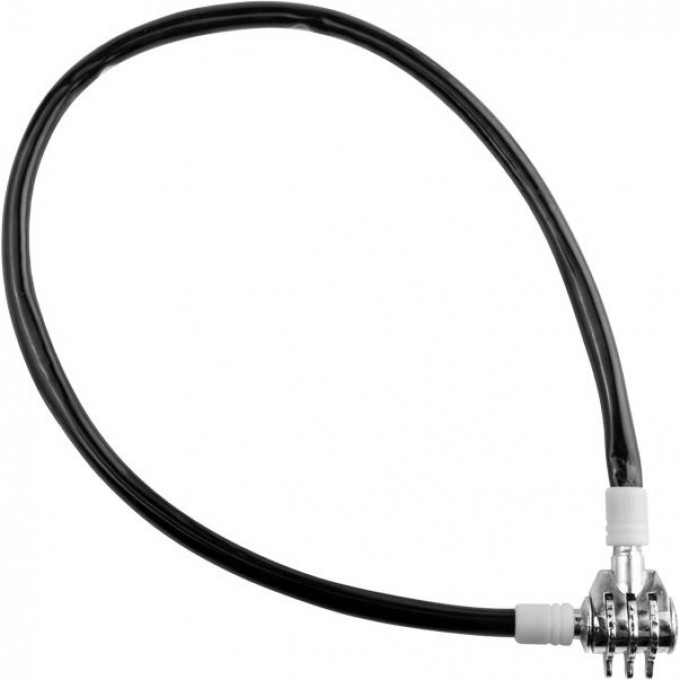 Трос-замок 86501, 10х650 мм, с кодовым замком, чёрно-серебристый 540010