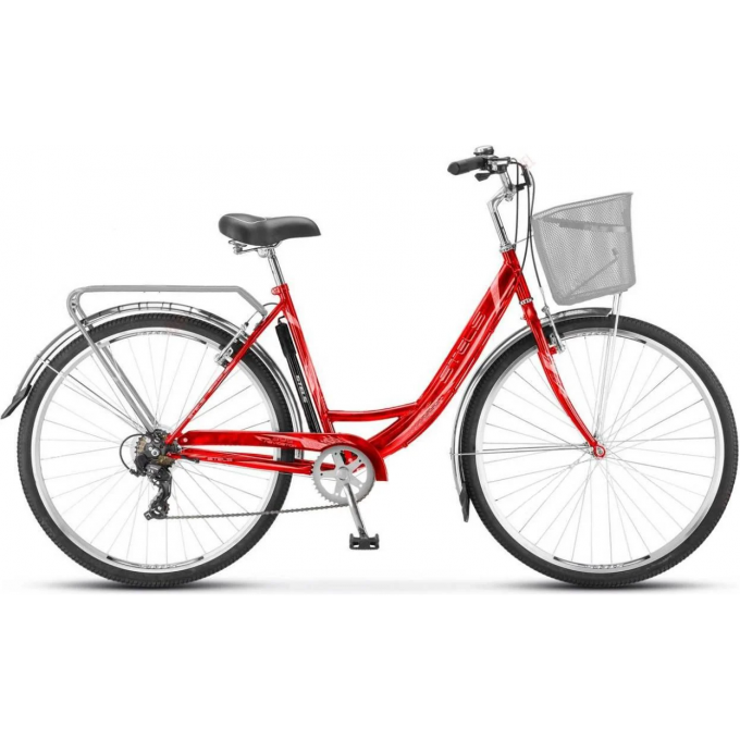Велосипед STELS Navigator 28" 395 V Z010 красный (с корзиной) (LU089103), рама 20", 2023 JU000409672022JU0003298
